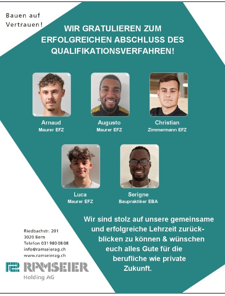 Gratulation Lehrlinge 2023